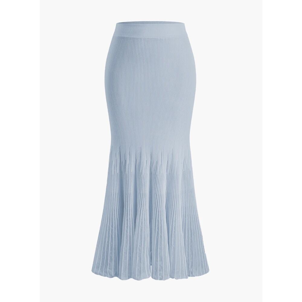 Mesh Panel Pleated Skirt